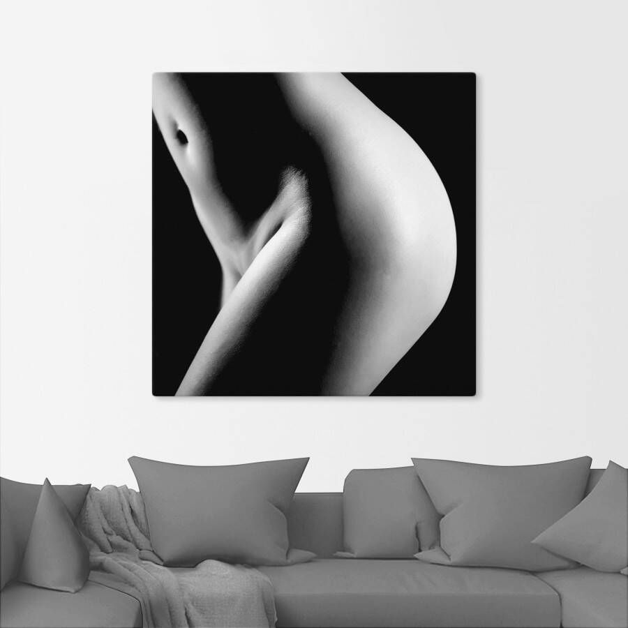 Artland Artprint op linnen Mooie jonge naakte vrouw_zwart wit