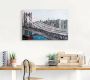 Artland Artprint op linnen New York Brooklyn Bridge gespannen op een spieraam - Thumbnail 2