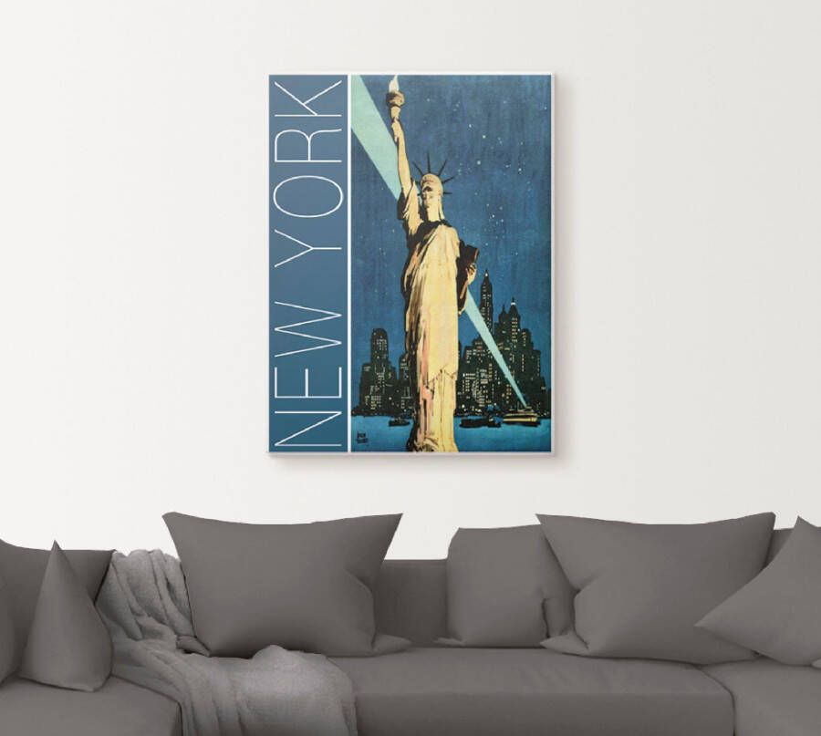 Artland Artprint op linnen New York vintage reisaffiche