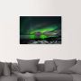 Artland Artprint op linnen Noorderlicht boven een winterse bergketen - Thumbnail 2