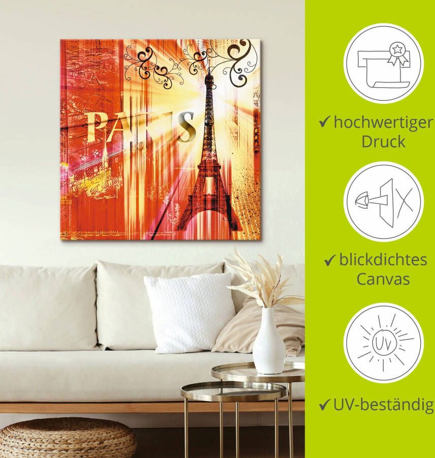 Artland Artprint op linnen Parijs Skyline collage III