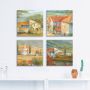 Artland Artprint op linnen Provence lavendel weide klaprozen landschap (4-delig) - Thumbnail 2