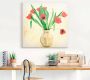 Artland Artprint op linnen Rode tulpen gespannen op een spieraam - Thumbnail 2