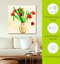 Artland Artprint op linnen Rode tulpen gespannen op een spieraam - Thumbnail 4