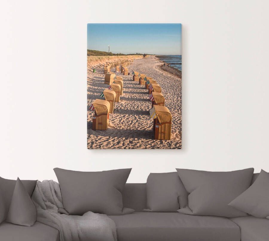 Artland Artprint op linnen Strandstoelen Oostzeekust in Wustrow