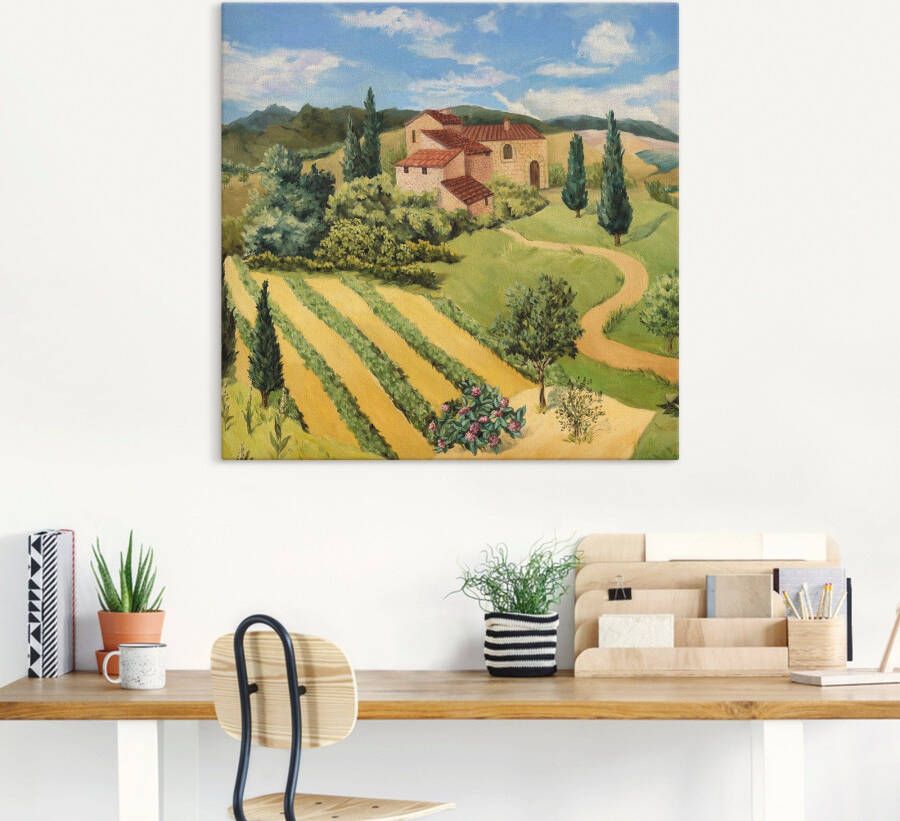 Artland Artprint op linnen Toscaans landschap II gespannen op een spieraam