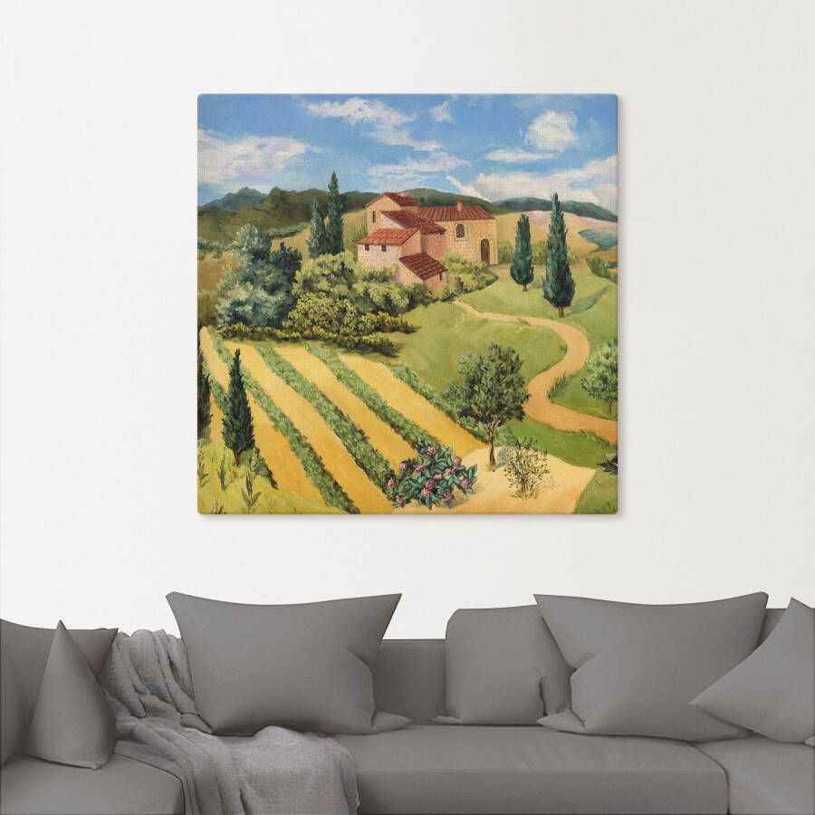 Artland Artprint op linnen Toscaans landschap II gespannen op een spieraam