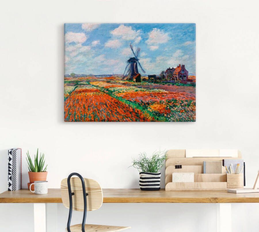 Artland Artprint op linnen Tulpenvelden in Nederland 1886