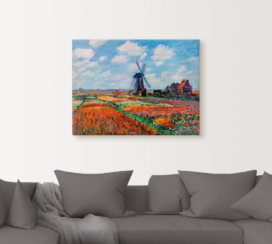 Artland Artprint op linnen Tulpenvelden in Nederland 1886