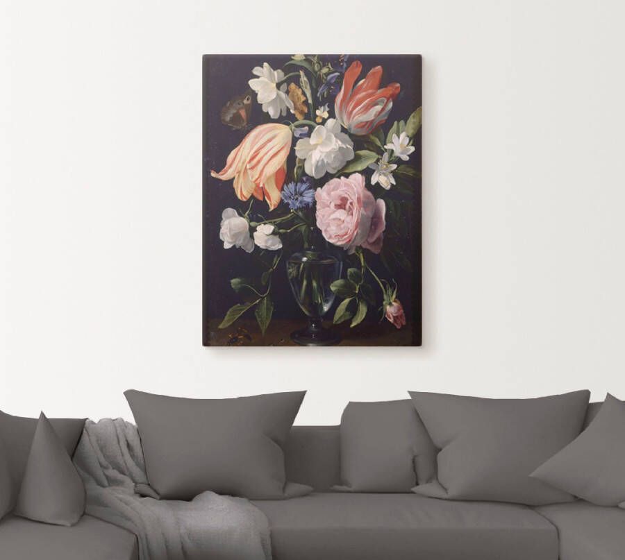 Artland Artprint op linnen Vaas met bloemen. 1637 gespannen op een spieraam