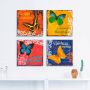 Artland Artprint op linnen Vlinders multicolour set van 4 verschillende maten (4-delig) - Thumbnail 2