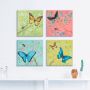 Artland Artprint op linnen Vlinders pastel set van 4 verschillende maten (4-delig) - Thumbnail 2