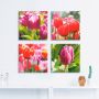 Artland Artprint op linnen Voorjaar en tulpen set van 4 verschillende maten (4-delig) - Thumbnail 2