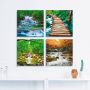 Artland Artprint op linnen Waterval herfstbos rivier Smolny (4-delig) - Thumbnail 2