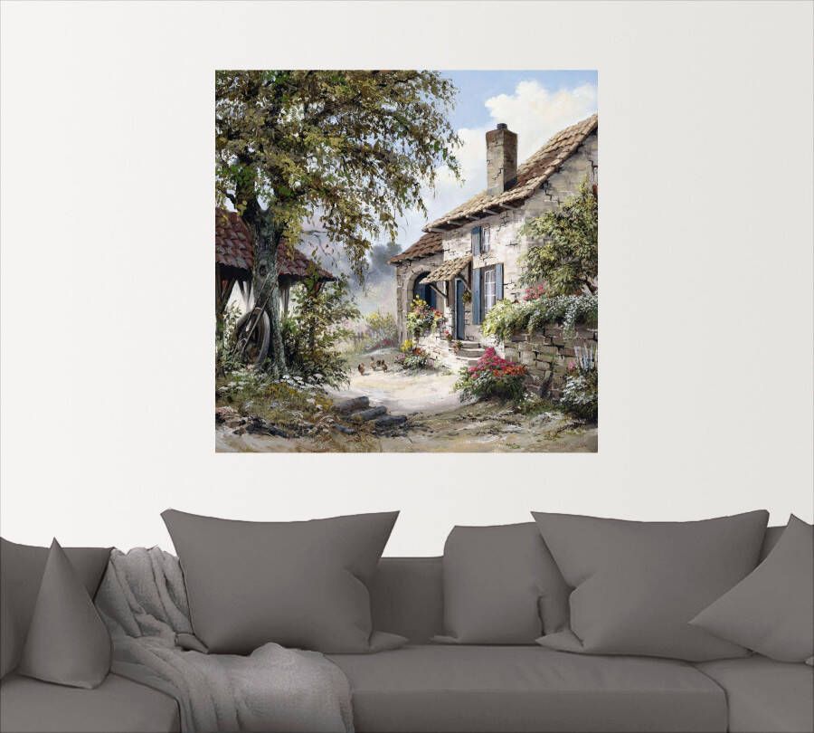 Artland Artprint Opa's huis als artprint op linnen muursticker in verschillende maten