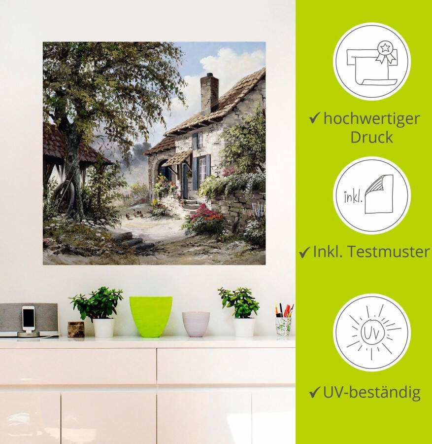 Artland Artprint Opa's huis als artprint op linnen muursticker in verschillende maten