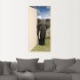 Artland Artprint Open witte deur met blik op olifant als artprint op linnen poster muursticker in verschillende maten - Thumbnail 4