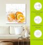 Artland Artprint Orange met spatwater als artprint op linnen poster muursticker in verschillende maten - Thumbnail 5