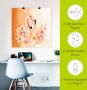 Artland Artprint Oranje flamingo In Love- illustratie als artprint op linnen poster in verschillende formaten maten - Thumbnail 4