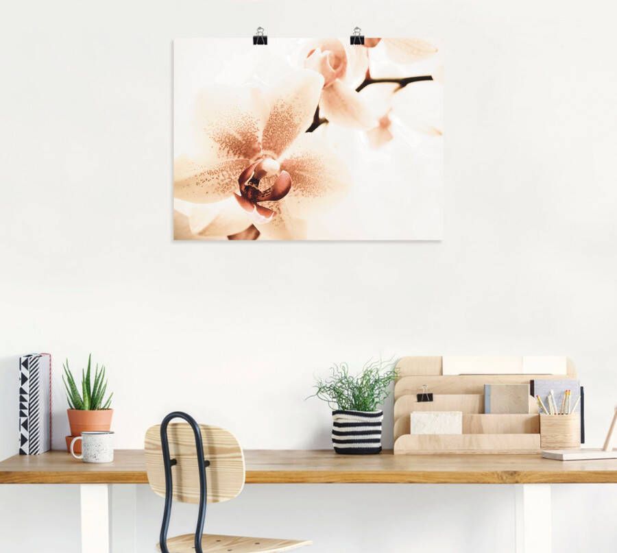 Artland Artprint Orchidee abstracte collage als artprint op linnen poster in verschillende formaten maten