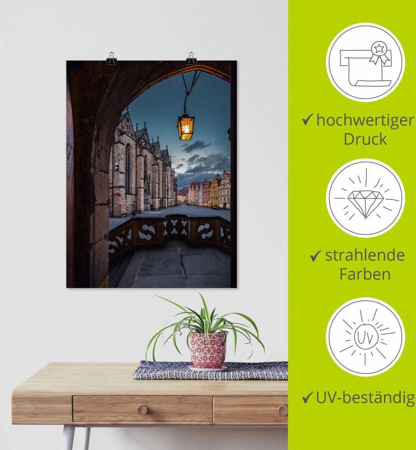 Artland Artprint Osnabrück marktplein als artprint van aluminium artprint voor buiten poster in diverse formaten