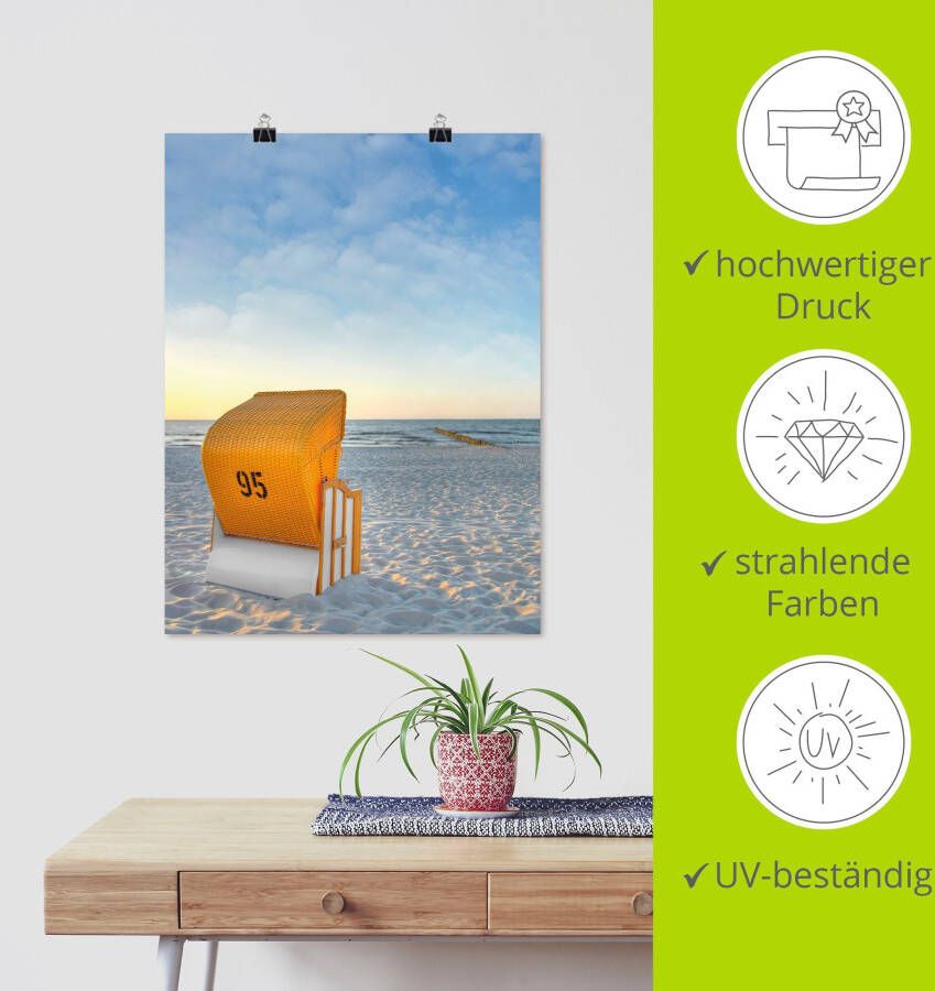 Artland Artprint Ostsee7 strandstoel als artprint van aluminium artprint voor buiten artprint op linnen poster in verschillende maten. maten