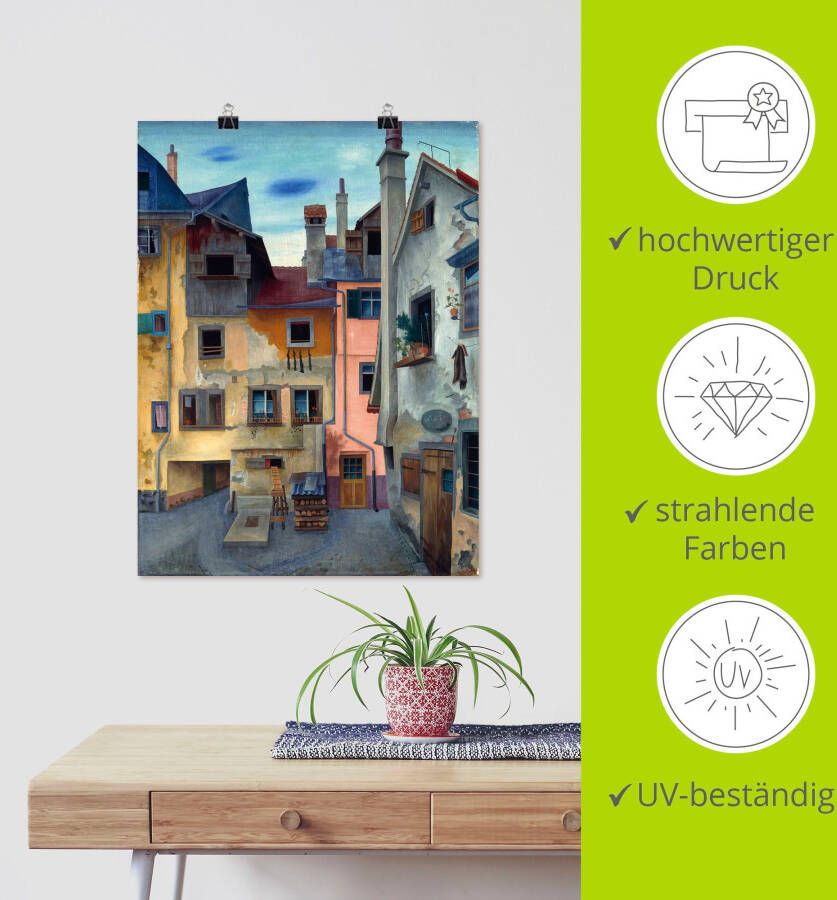 Artland Artprint Oude huizen in Lindau als artprint op linnen poster in verschillende formaten maten