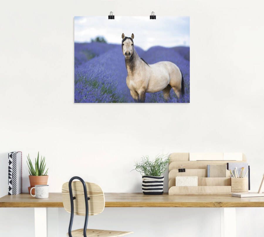 Artland Artprint Paard en bloemen III als artprint op linnen poster in verschillende formaten maten