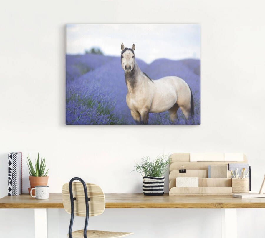 Artland Artprint Paard en bloemen III als artprint op linnen poster in verschillende formaten maten