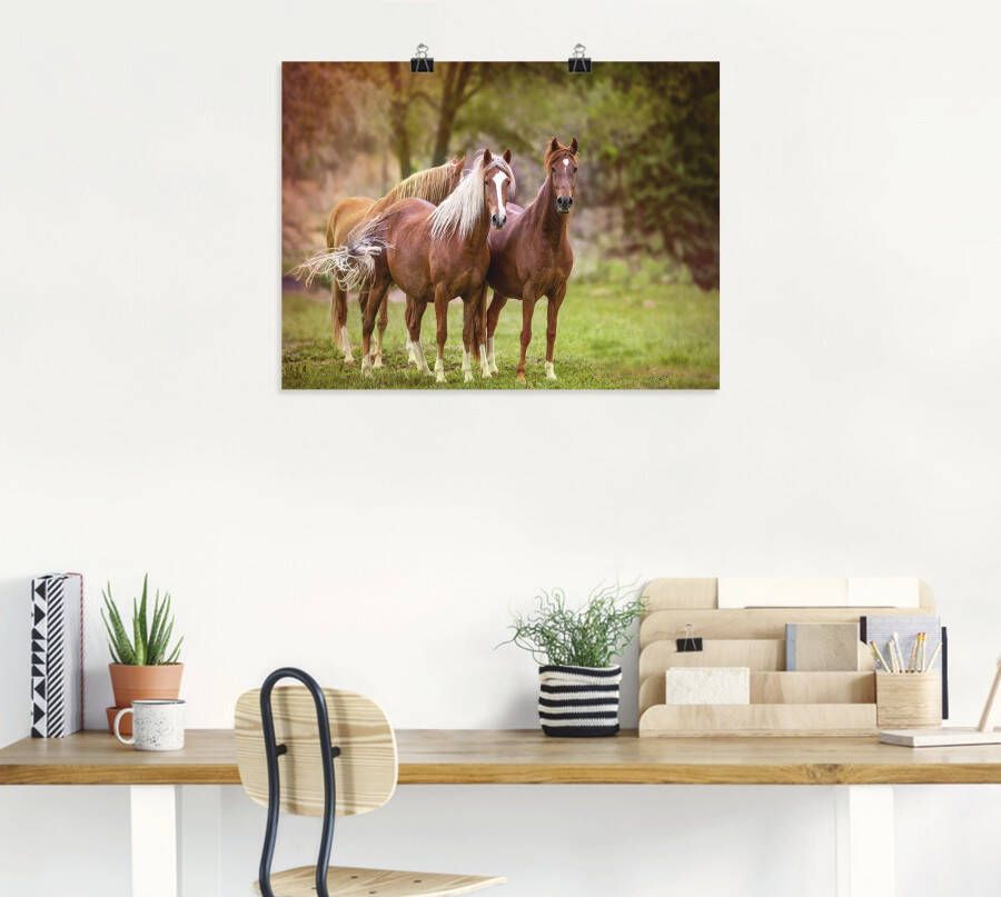 Artland Artprint Paarden in de velden I als artprint op linnen poster muursticker in verschillende maten