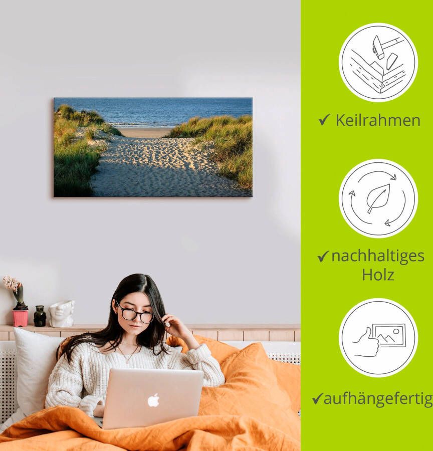 Artland Artprint Pad naar het strand als artprint van aluminium artprint voor buiten artprint op linnen poster muursticker