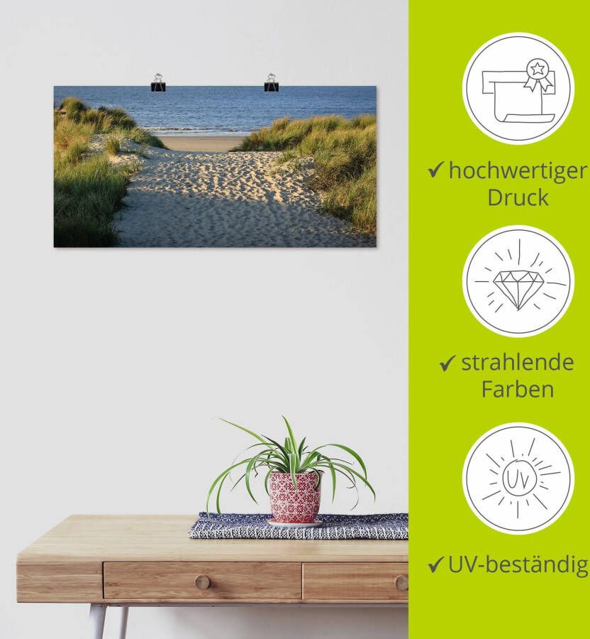 Artland Artprint Pad naar het strand als artprint van aluminium artprint voor buiten artprint op linnen poster muursticker