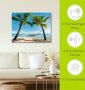 Artland Artprint Palmenstrand Caribic met hangmat als artprint op linnen poster muursticker in verschillende maten - Thumbnail 5