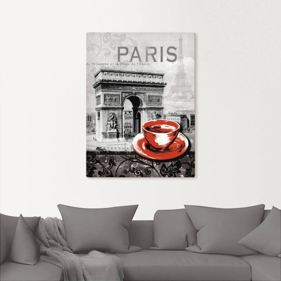 Artland Artprint Parijs Café au lait als artprint van aluminium artprint voor buiten artprint op linnen poster muursticker