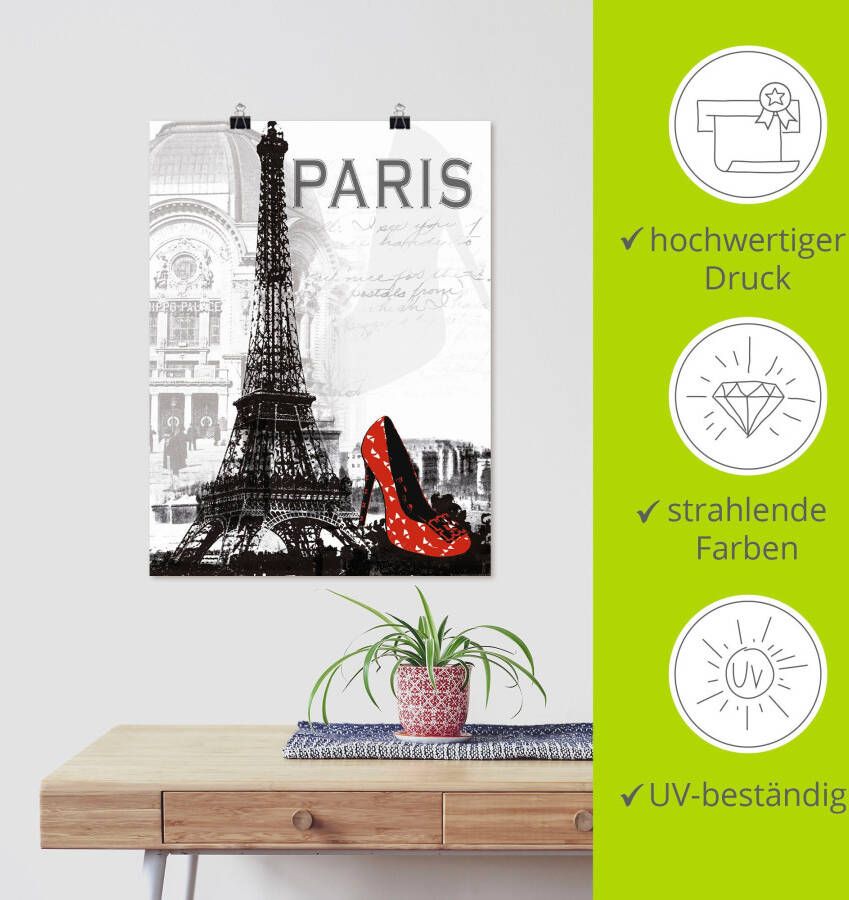 Artland Artprint Parijs chic als artprint van aluminium artprint voor buiten artprint op linnen poster muursticker