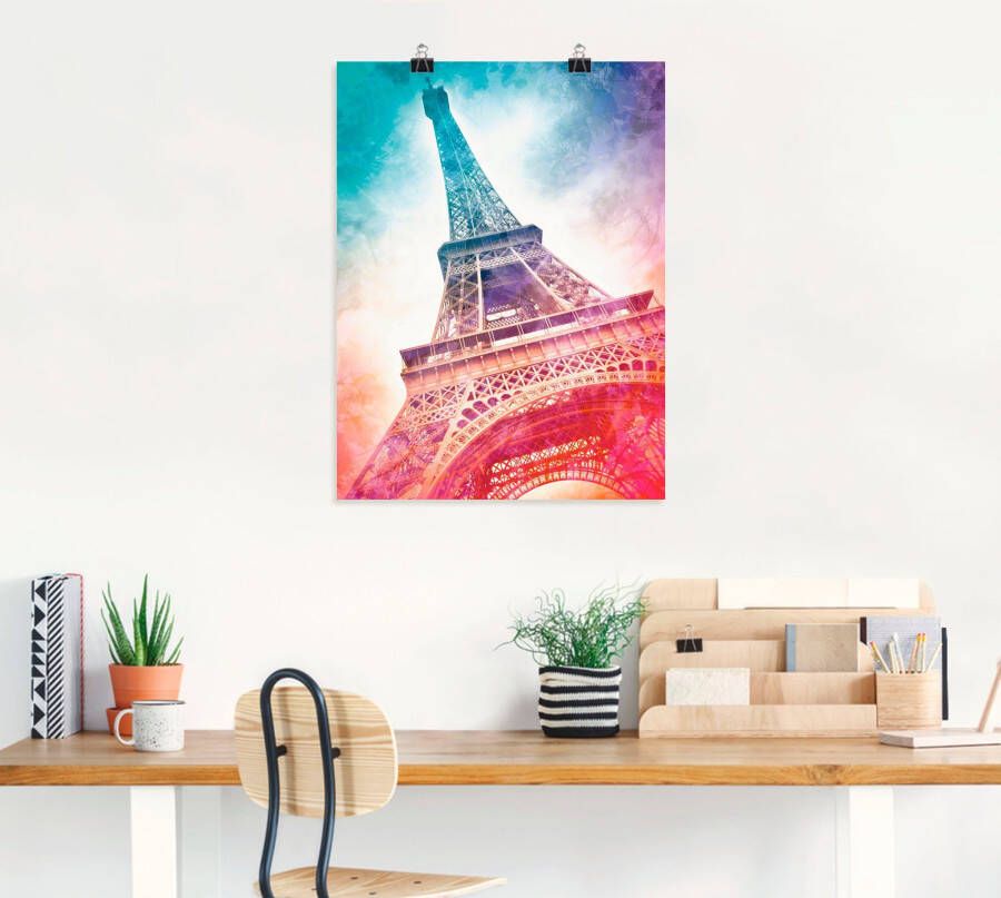 Artland Poster Parijs Eiffeltoren II als artprint van aluminium artprint op linnen muursticker of poster in verschillende maten - Foto 2