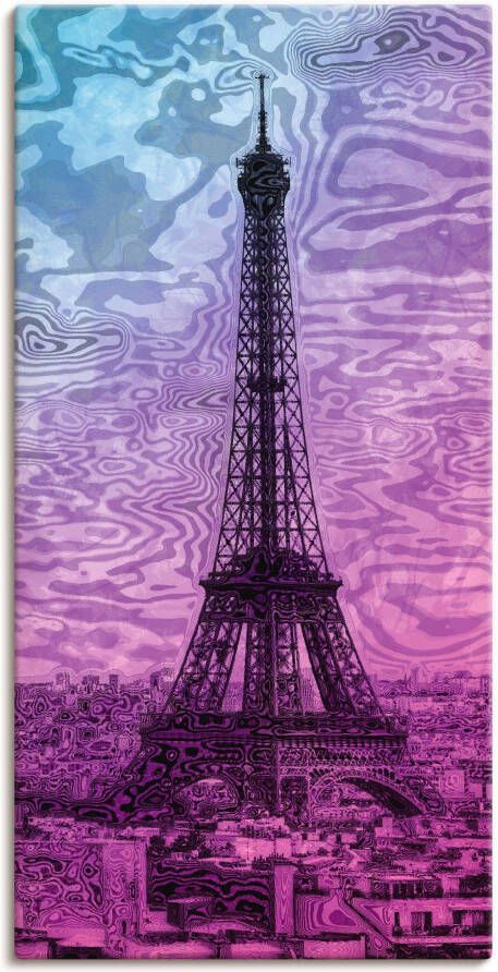Artland Artprint Parijs Eiffeltoren paars blauw als artprint van aluminium artprint voor buiten artprint op linnen in verschillende maten - Foto 2
