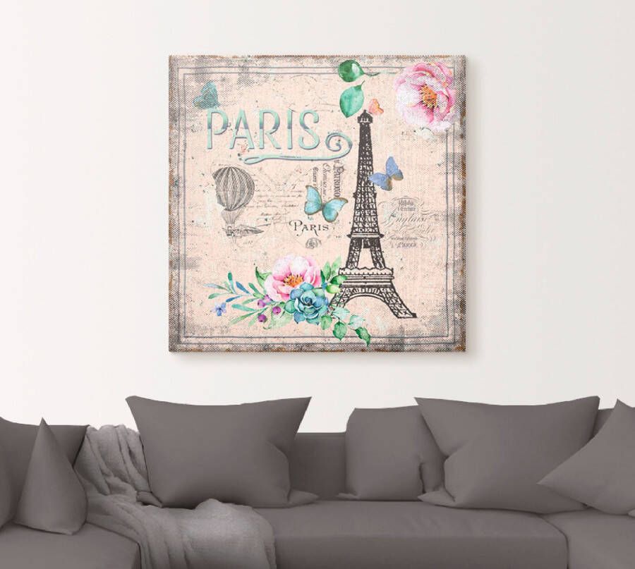 Artland Artprint op linnen Parijs Mijn liefde gespannen op een spieraam - Foto 2