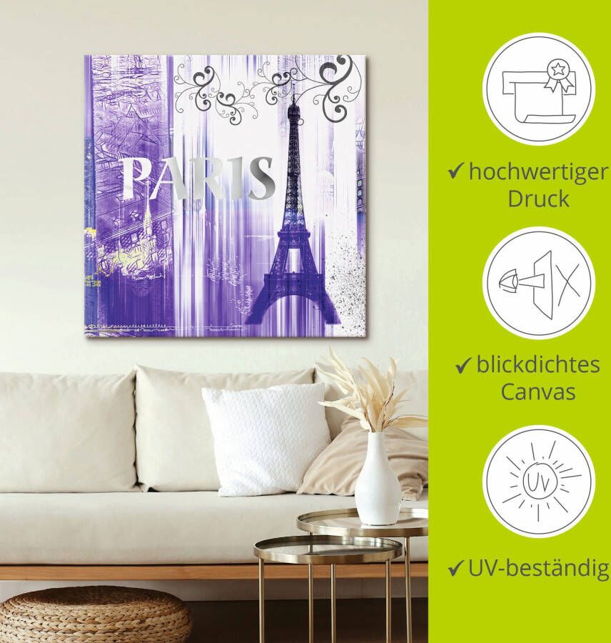 Artland Artprint Parijs Skyline collage II als artprint op linnen poster in verschillende formaten maten