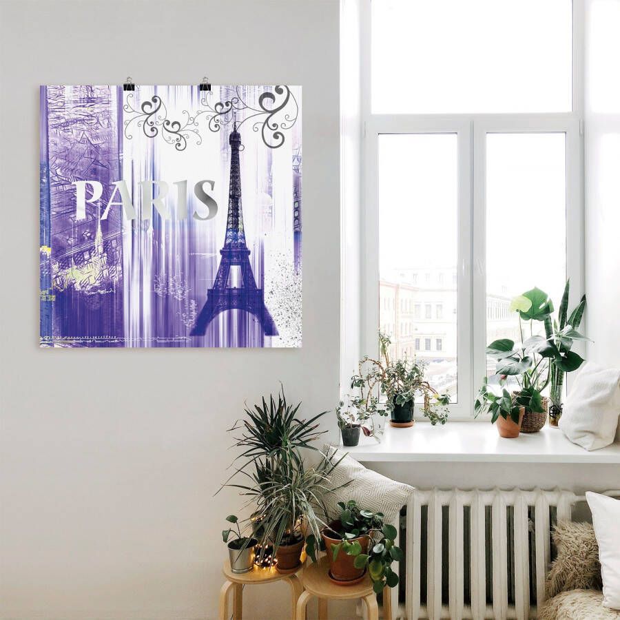 Artland Artprint Parijs Skyline collage II als artprint op linnen poster in verschillende formaten maten