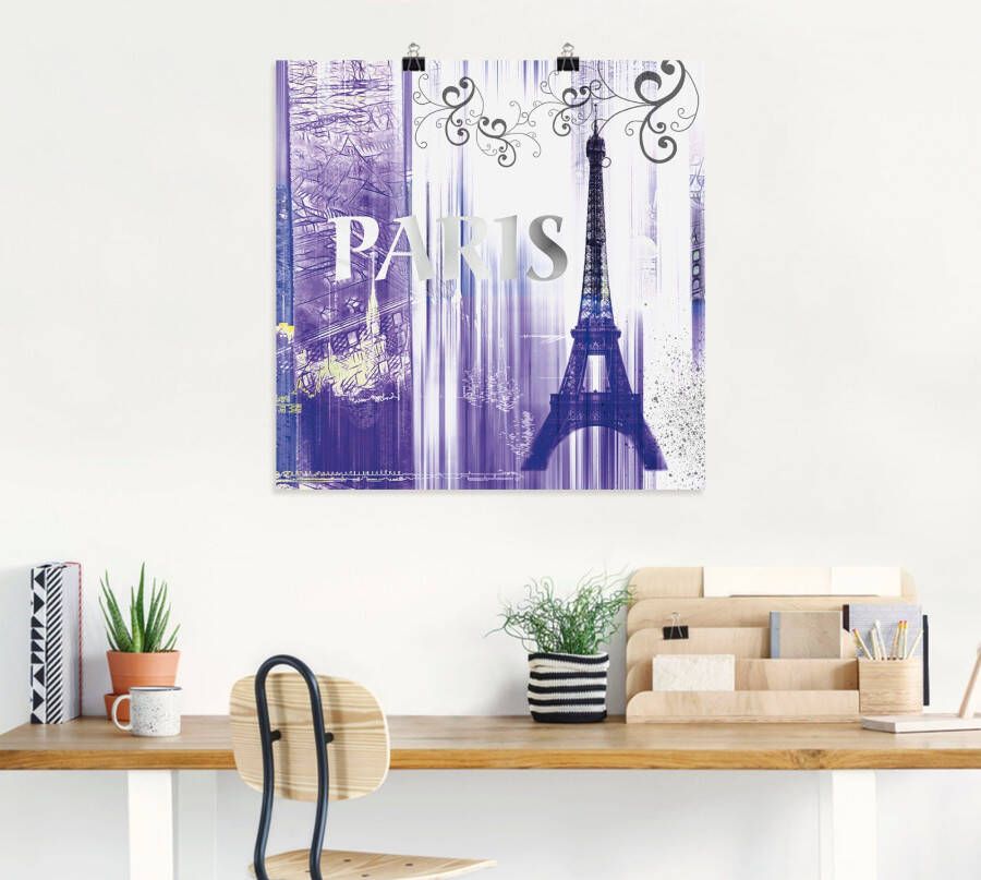 Artland Artprint Parijs Skyline collage II als artprint op linnen poster in verschillende formaten maten