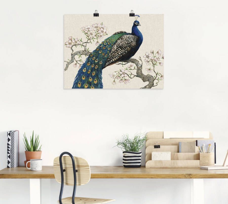 Artland Artprint Pauw & bloemen I als artprint van aluminium artprint voor buiten artprint op linnen poster muursticker