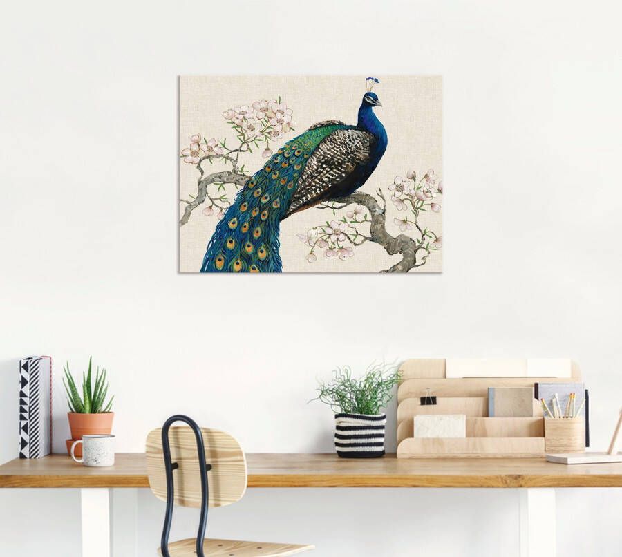 Artland Artprint Pauw & bloemen I als artprint van aluminium artprint voor buiten artprint op linnen poster muursticker