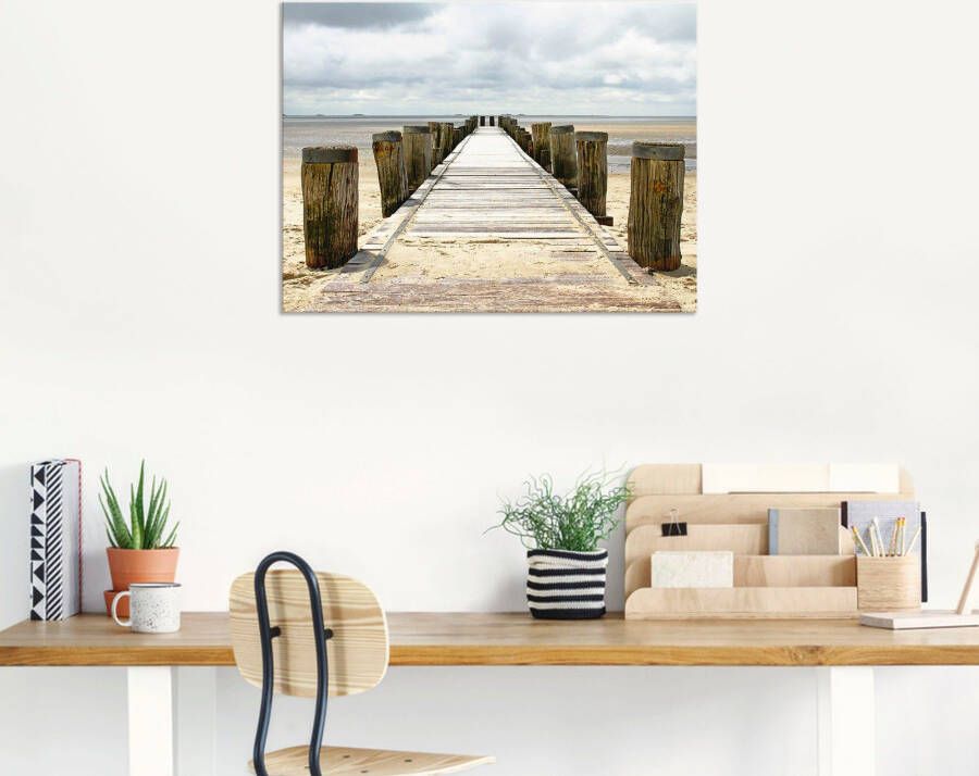 Artland Artprint Pier in Watt als artprint van aluminium artprint voor buiten artprint op linnen poster in verschillende maten. maten