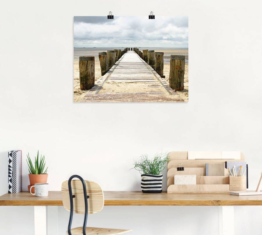 Artland Artprint Pier in Watt als artprint van aluminium artprint voor buiten artprint op linnen poster in verschillende maten. maten