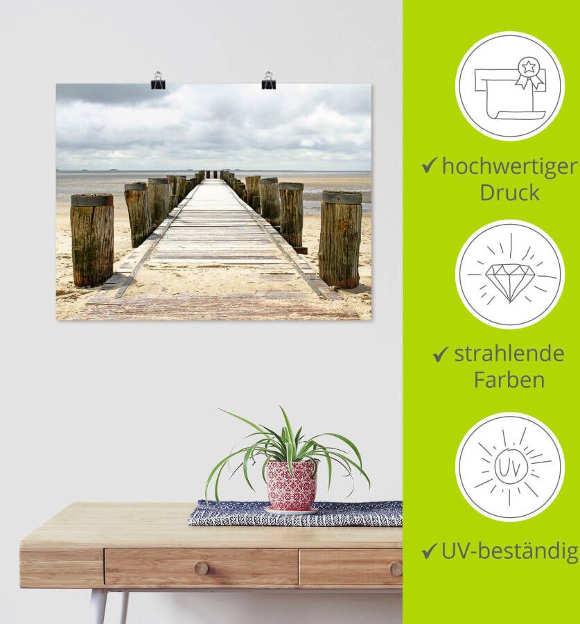 Artland Artprint Pier in Watt als artprint van aluminium artprint voor buiten artprint op linnen poster in verschillende maten. maten