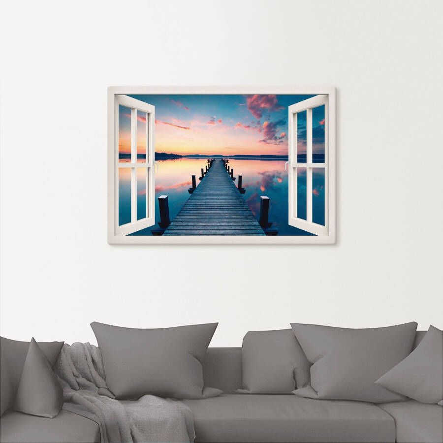 Artland Artprint Pier in zonsopkomst als artprint op linnen poster in verschillende formaten maten