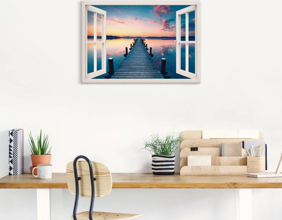 Artland Artprint Pier in zonsopkomst als artprint op linnen poster in verschillende formaten maten