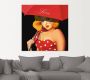 Artland Artprint Pin-upgirl onder rode paraplu als artprint van aluminium artprint voor buiten artprint op linnen in verschillende maten - Thumbnail 4