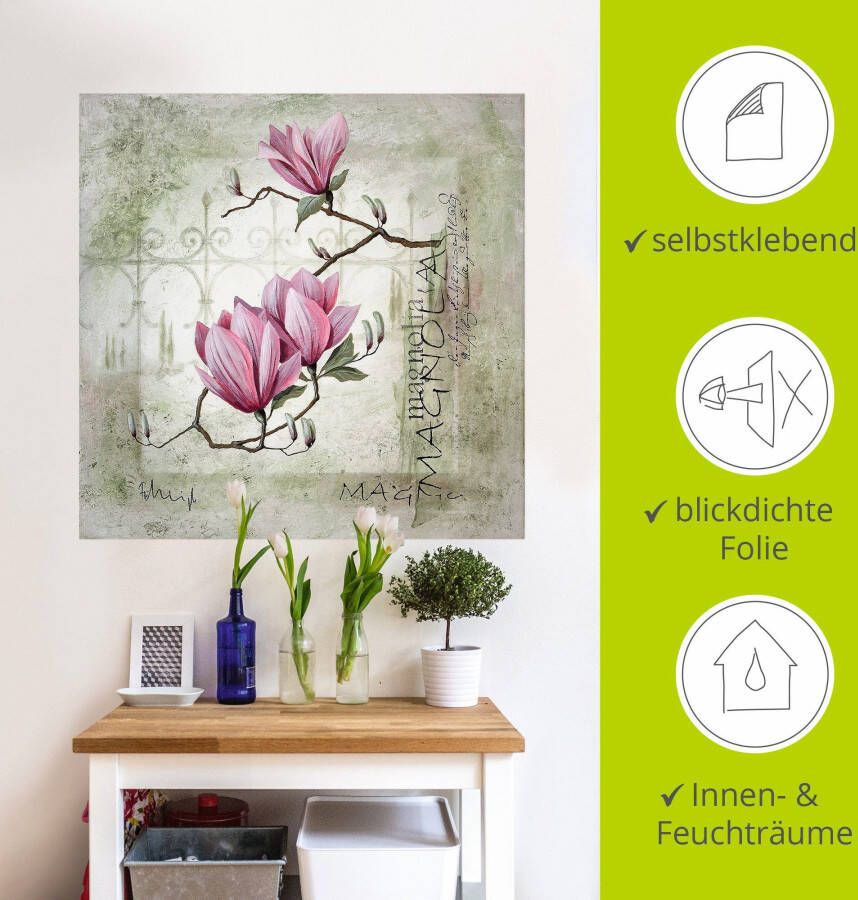 Artland Artprint Pinkkleurige magnolia als artprint op linnen poster muursticker in verschillende maten